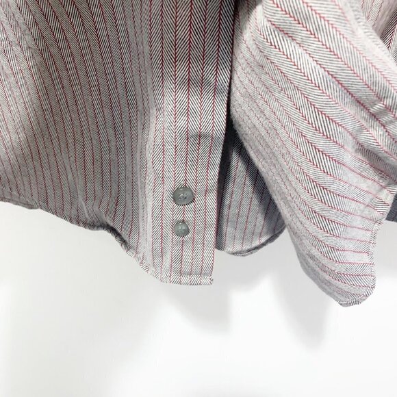 🌷 sale* Paul Fredrick Finest 100% Cotton Sport Shirt Size Medium Gray - Picture 10 of 10
